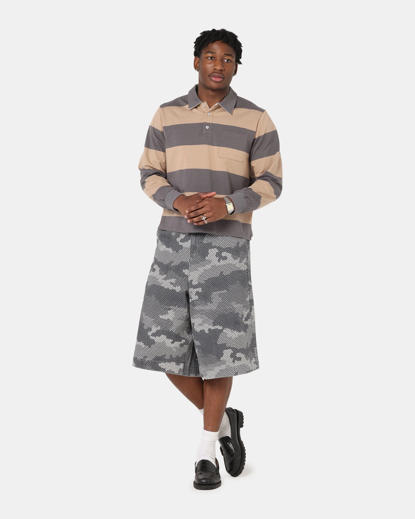 Non Binding Waist Core Comfort XXIII Wide Leg Denim Shorts Digi Camo