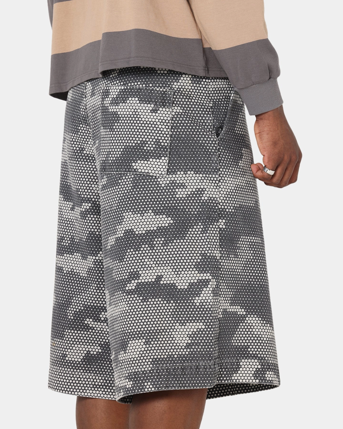 Functional Waist XXIII Wide Leg Denim Shorts Digi Camo