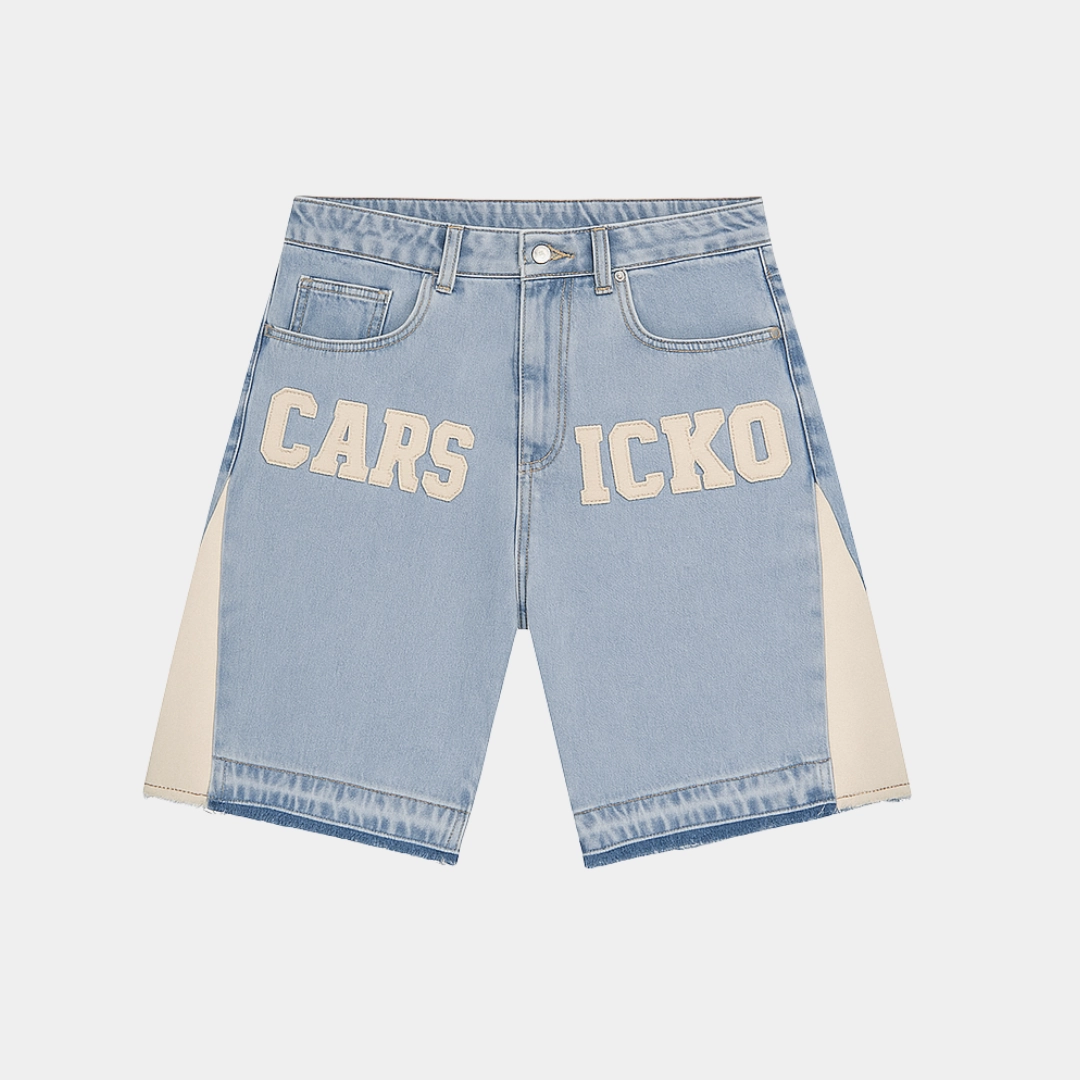 Carsicko Denim Shorts - Blue Sleeveless option Corduroy