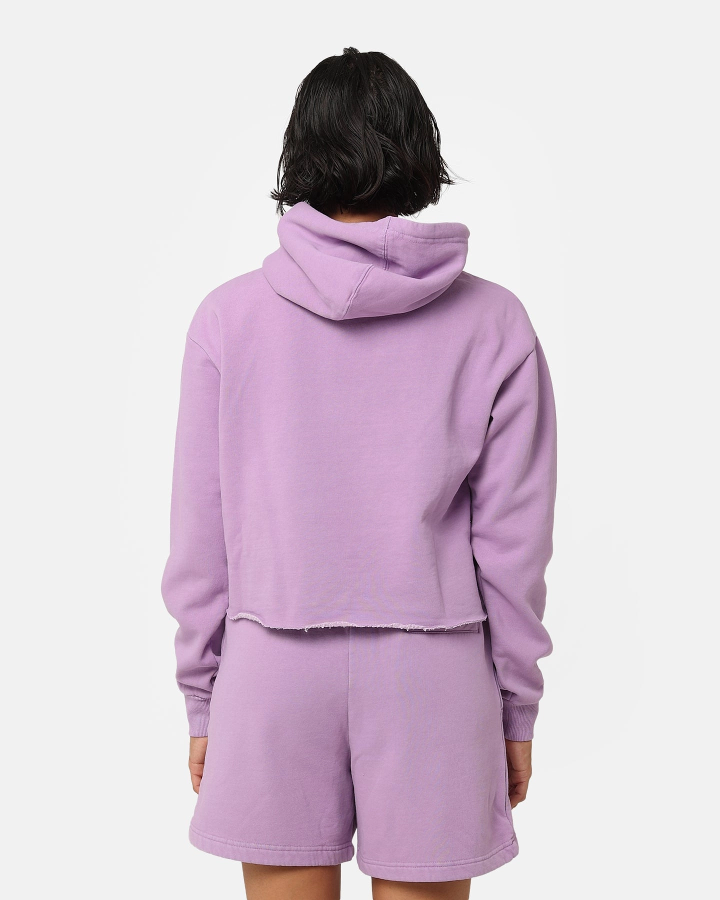 Quick Adjust Straps Mitchell & Ness Women's Los Angeles Lakers Arch Logo Crop Hoodie Faded Purple