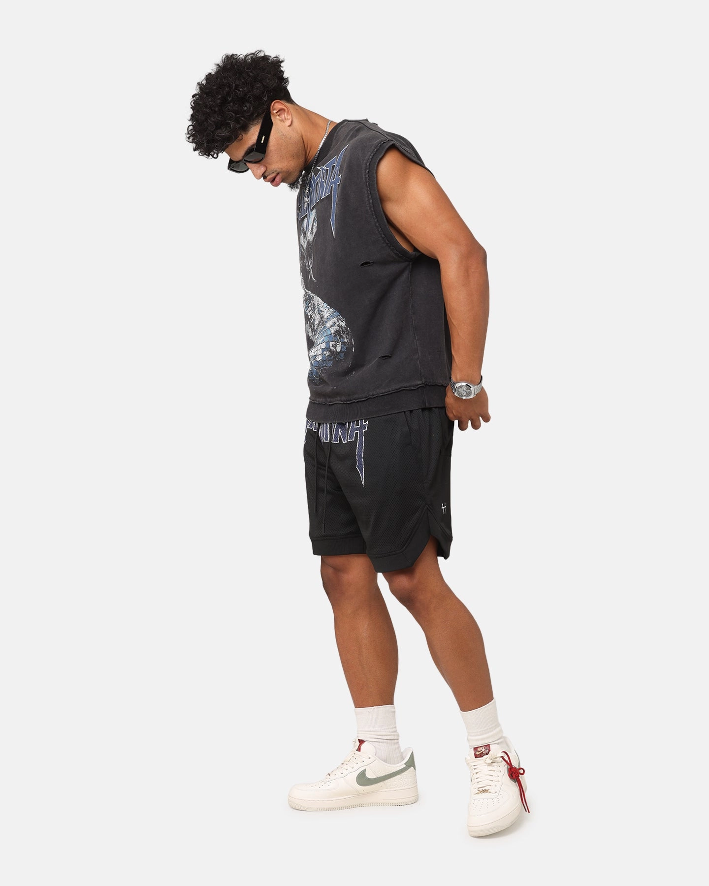 Saint Morta Rise Or Ride Basketball Shorts Black/Purple/White Smooth Fabric