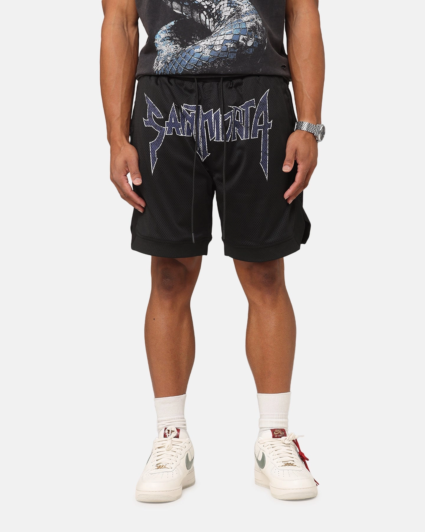 Office Wear Saint Morta Rise Or Ride Basketball Shorts Black/Purple/White