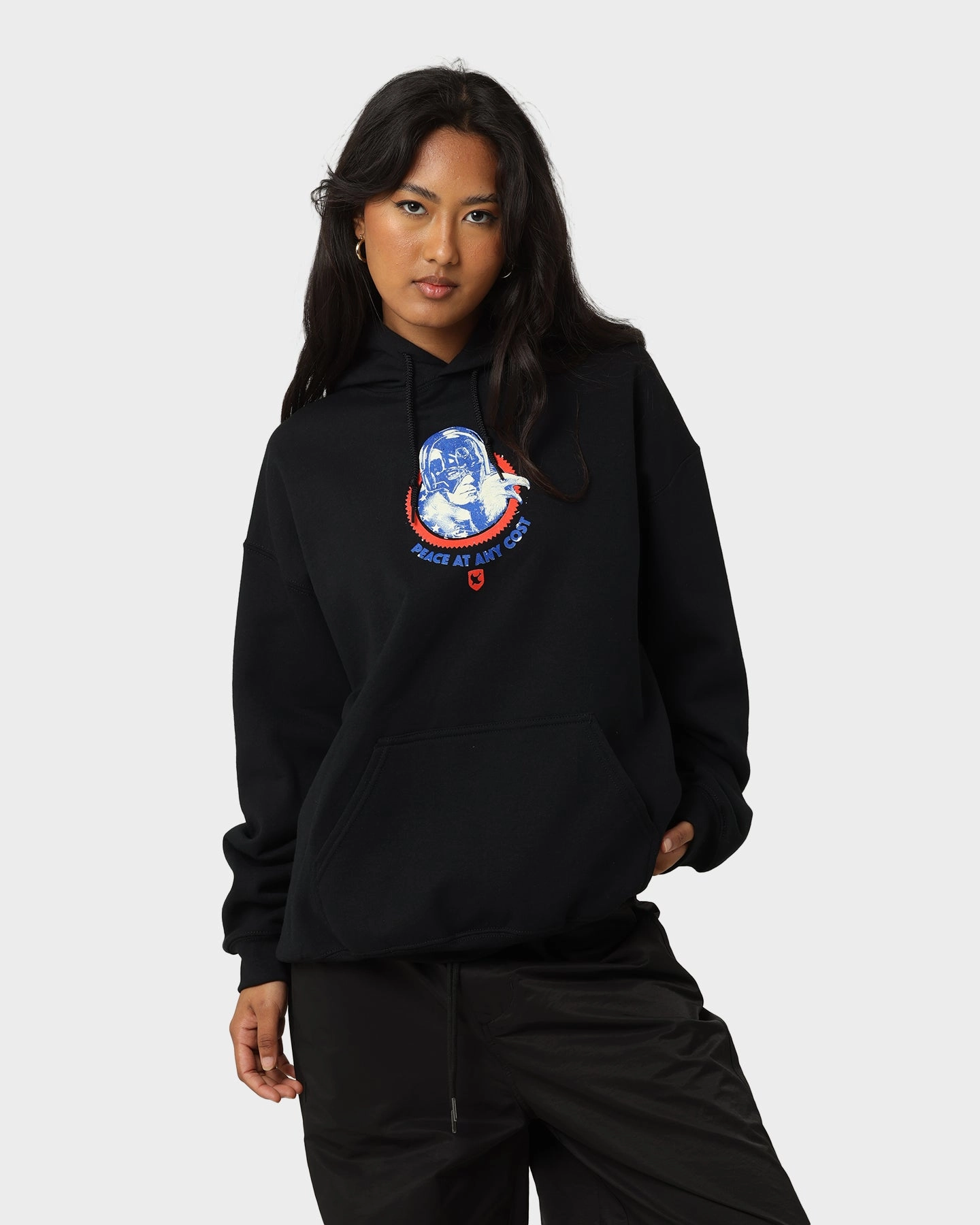 Rugged Layering Goat Crew X Peacemaker Eat Peace MF Hoodie Black