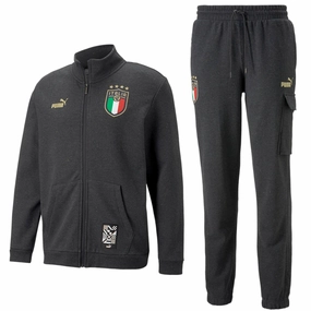 Italy dark grey Casual Fans presentation tracksuit 2022/23 - Puma three-quarter length