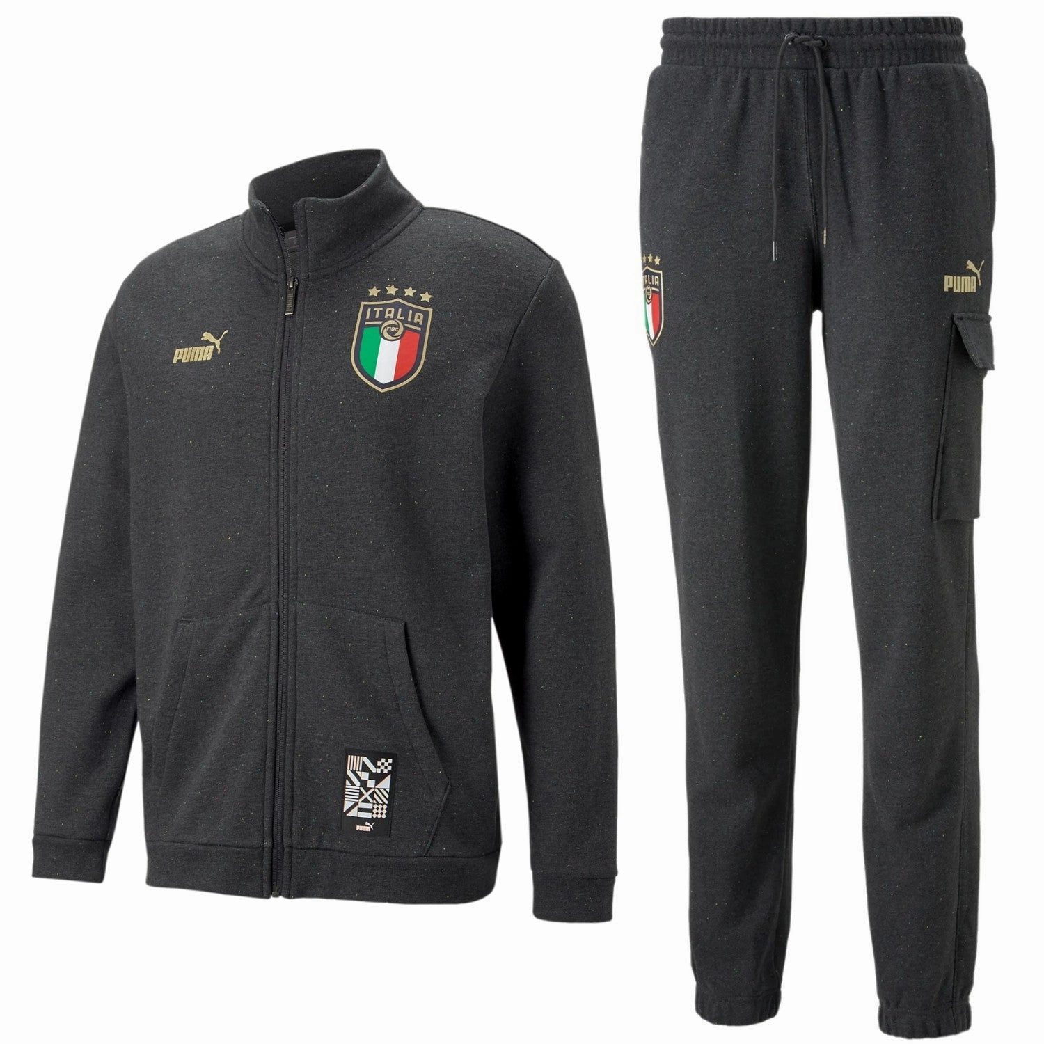 Italy dark grey Casual Fans presentation tracksuit 2022/23 - Puma three-quarter length