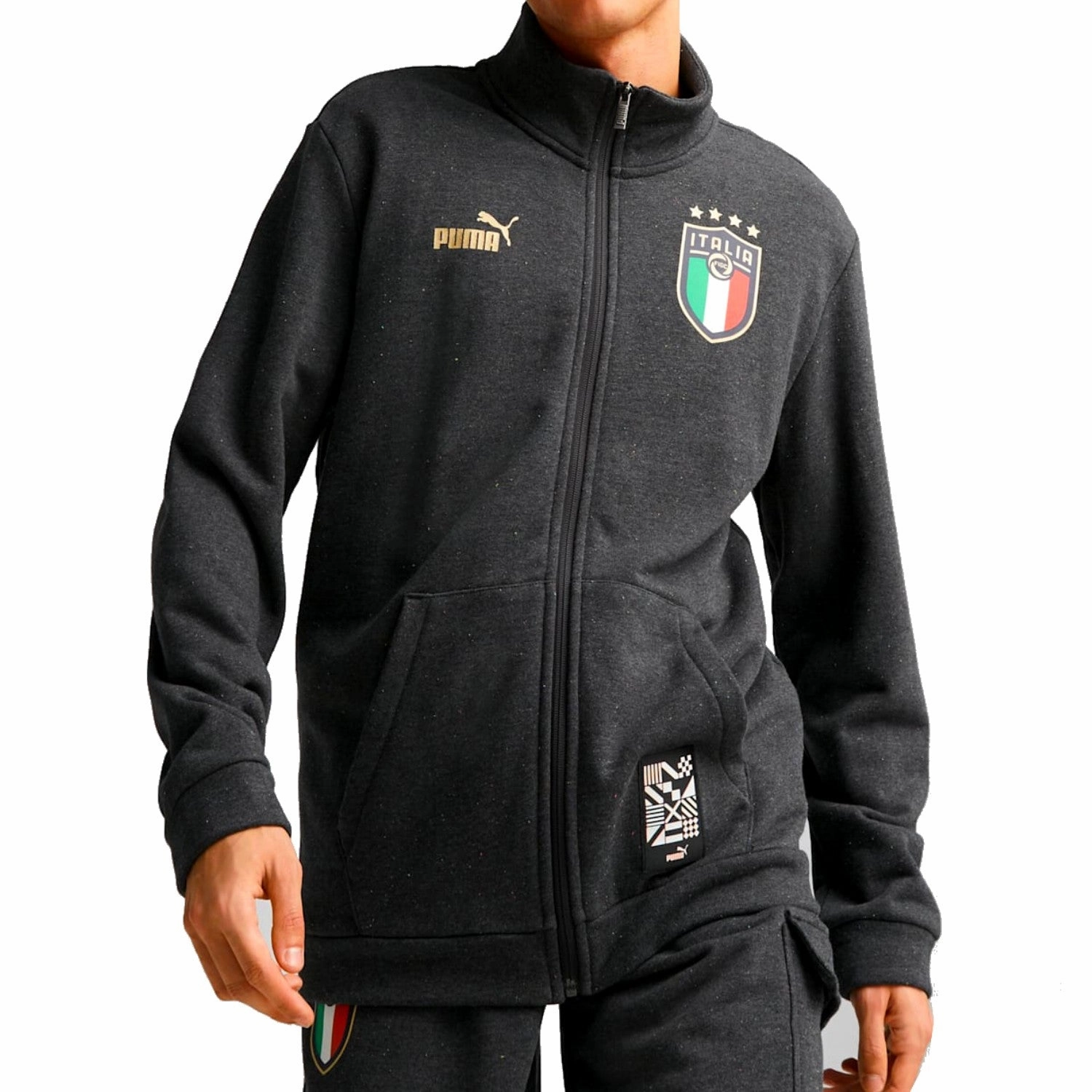 Taped Neckline Italy dark grey Casual Fans presentation tracksuit 2022/23 - Puma