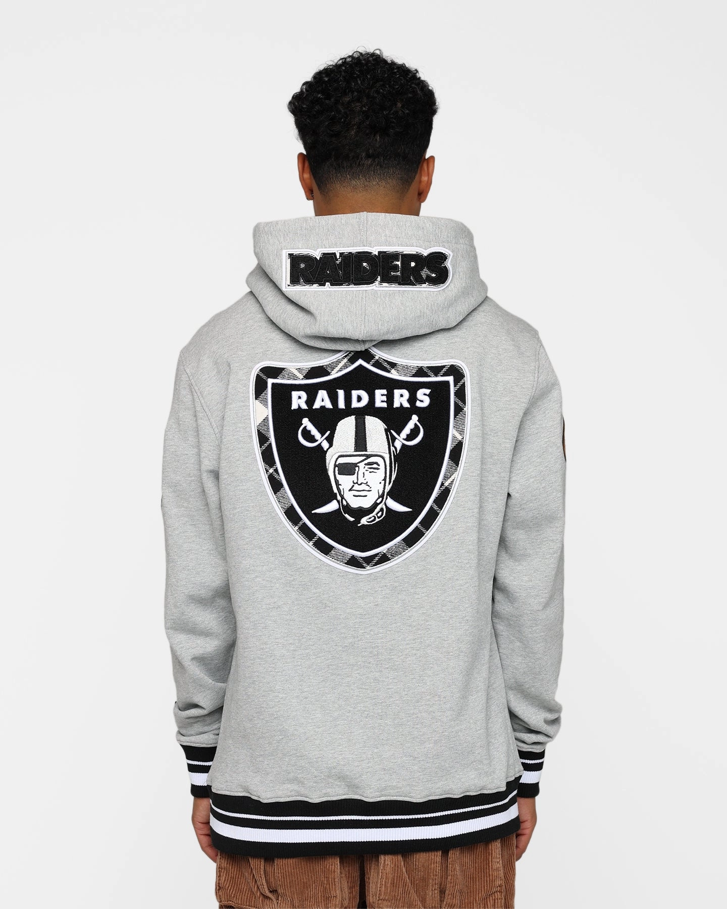 Pro Standard Las Vegas Raiders Pro Prep Hoodie Heather Grey/Black Windproof Wear Relaxed Motion