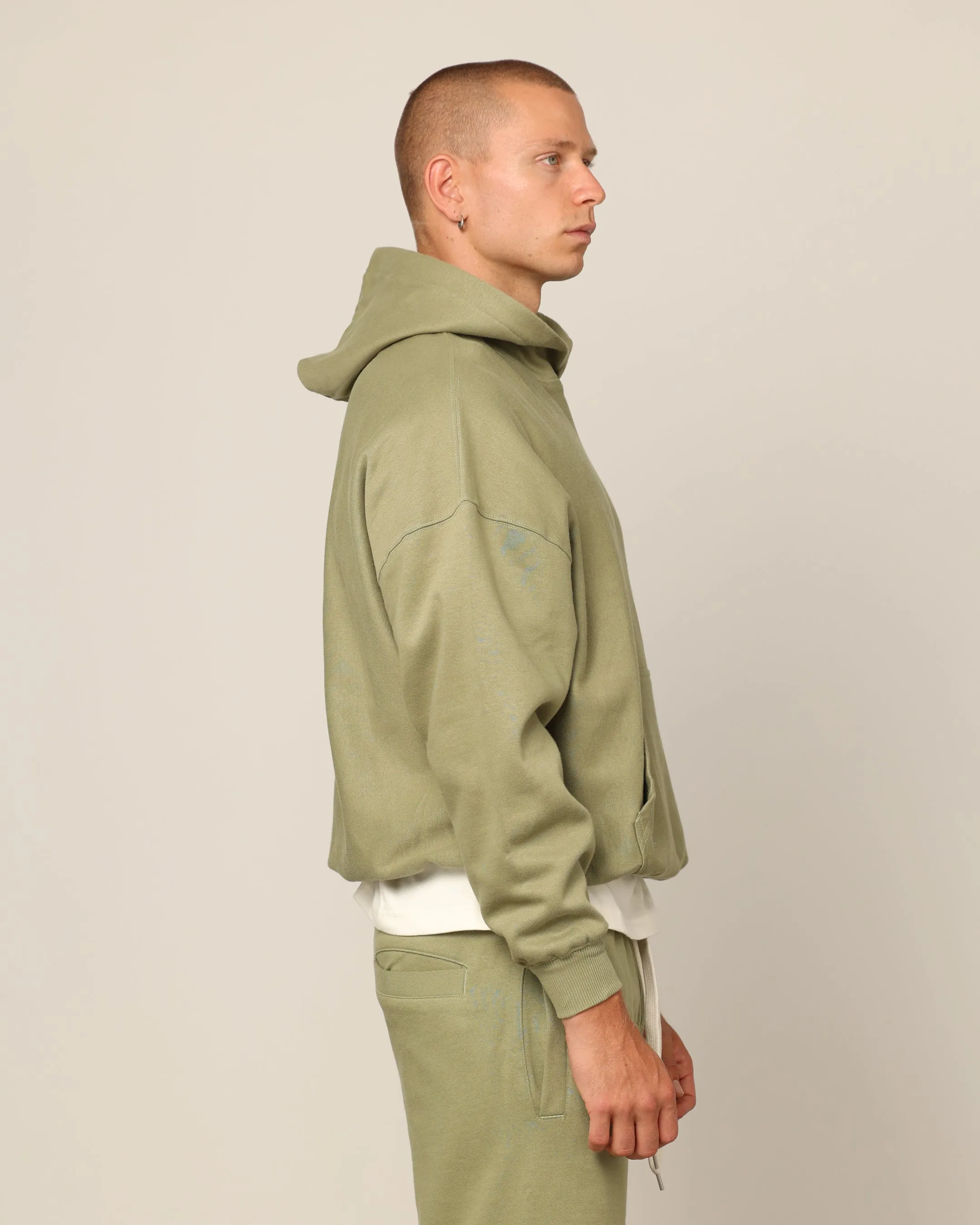 Carr?? Blanc Oversized Hoodie Military Cologne Non Restrictive Cut