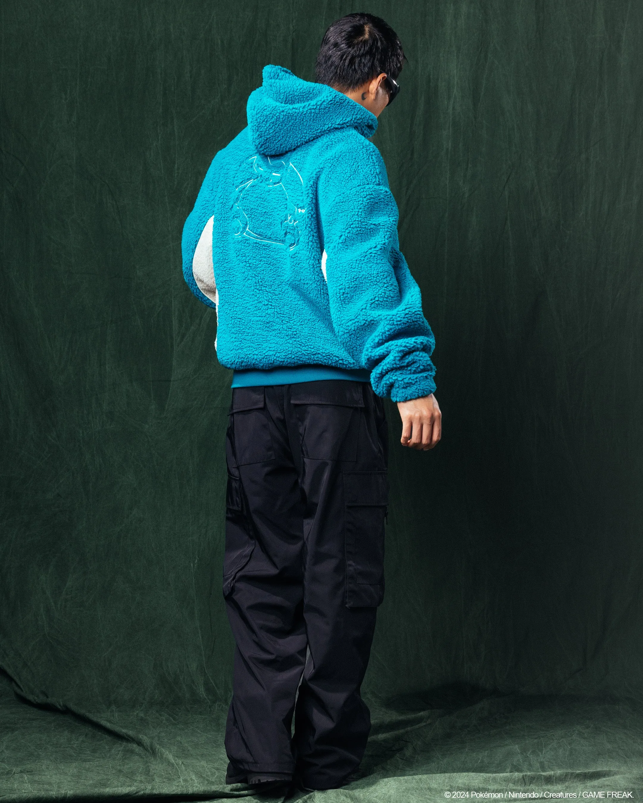 Pok??mon By Loiter Snorlax Sherpa Hoodie Green/Off White Personalized