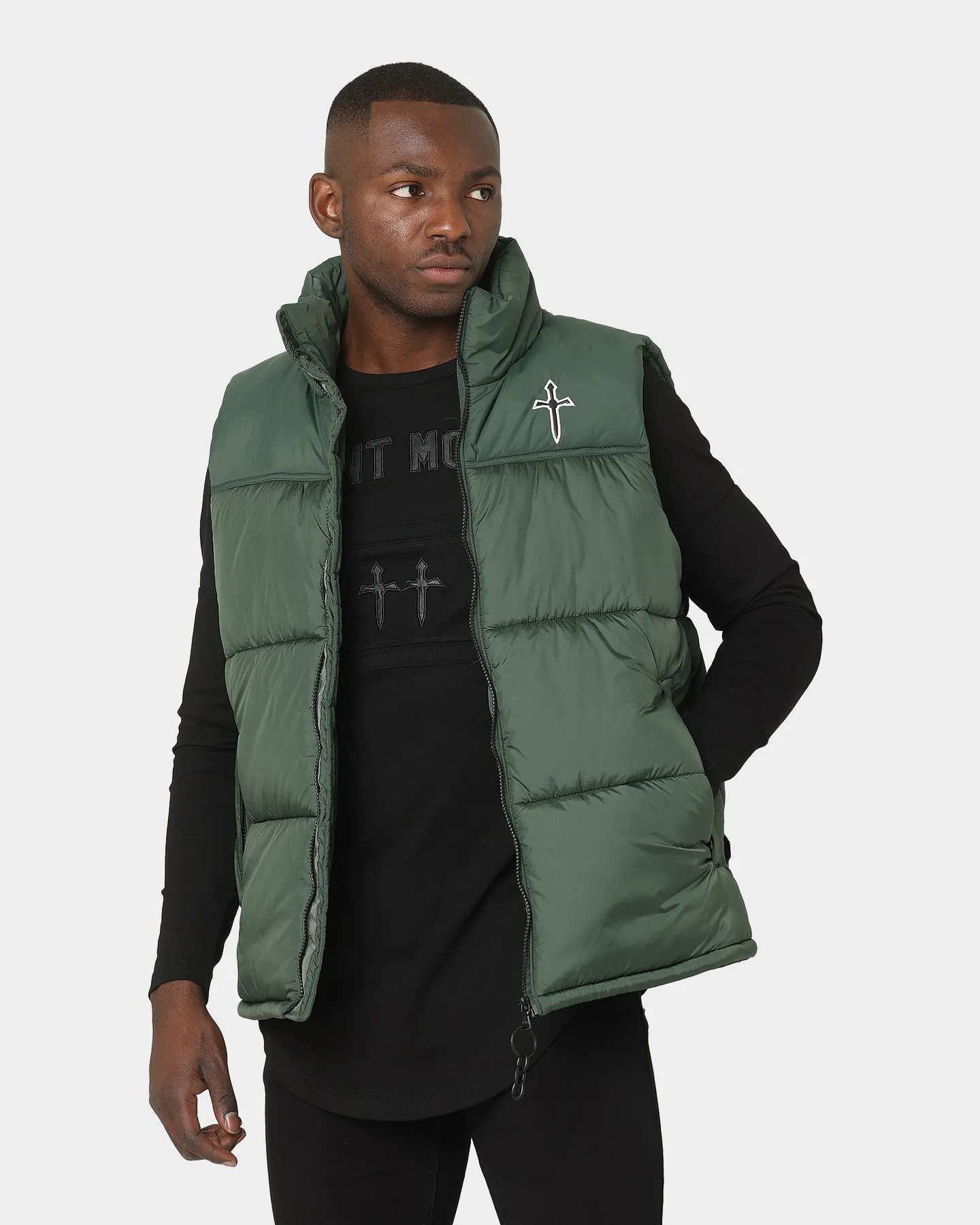 Saint Morta Kingdom Puffer Vest Dark Green Trendy Protection Glasses