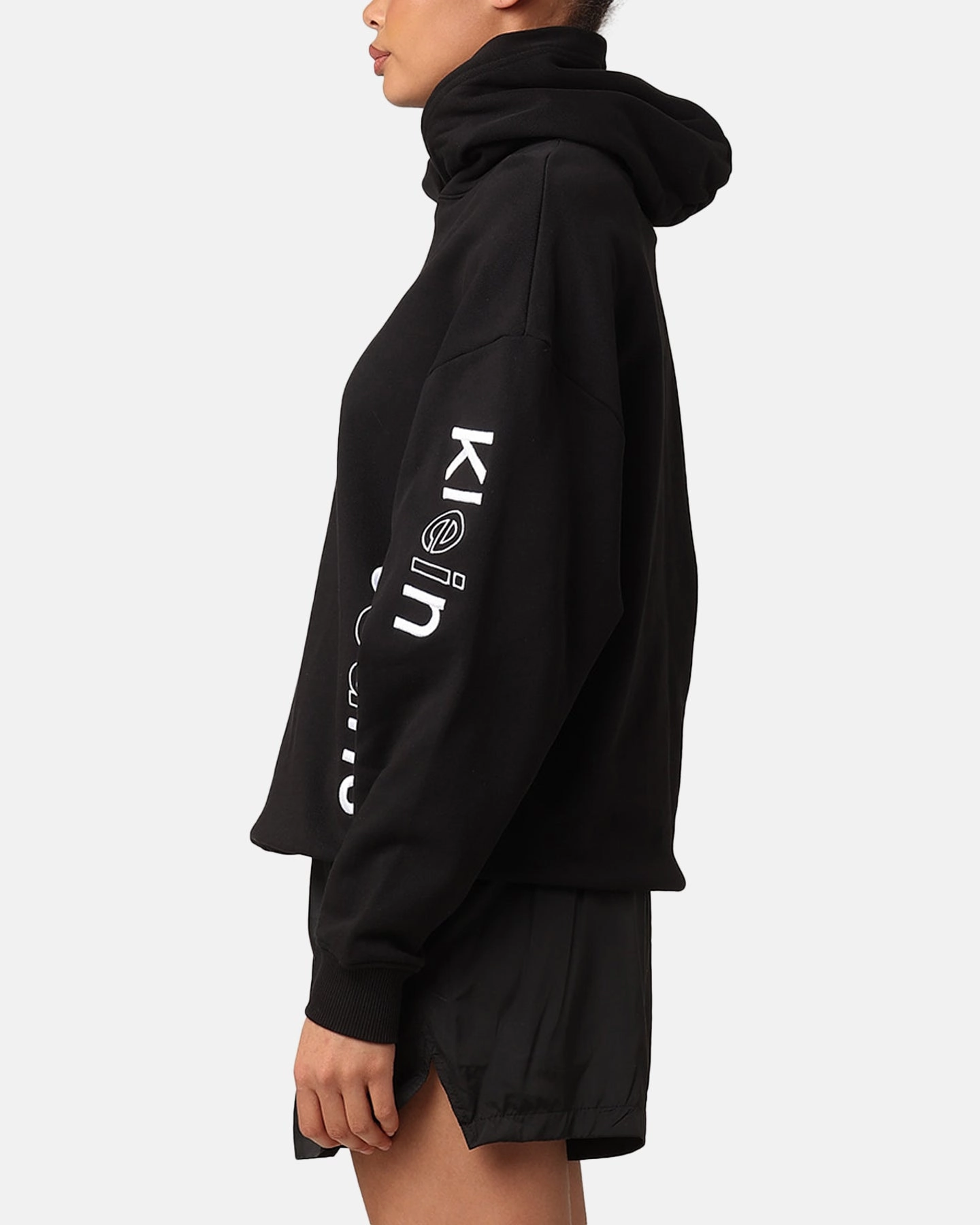 Heavy Duty Hardware Everyday Use Calvin Klein Women's Multi Placement Logo Hoodie Black