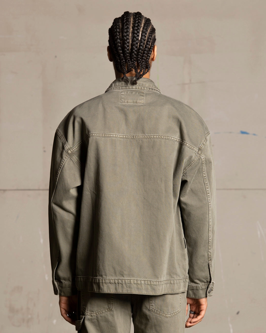 Windproof Barrier Saint Morta Oversized Denim Jacket Khaki Green