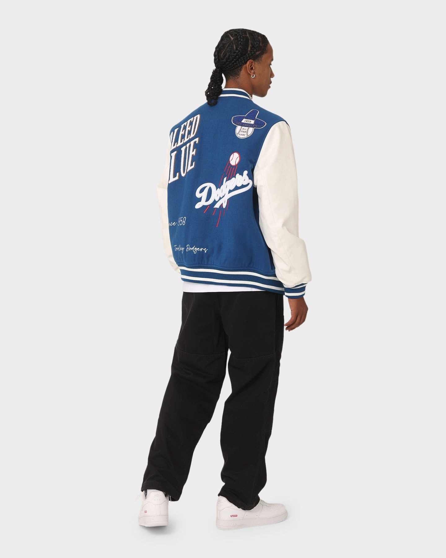 Majestic Athletic Los Angeles Dodgers Multi Hit Varsity Jacket Royal Dirt Repellent Surface
