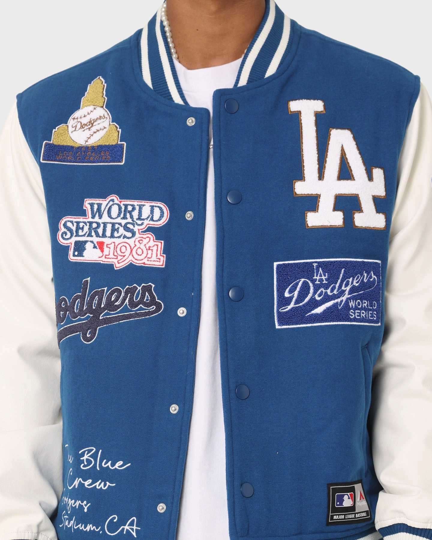 Majestic Athletic Los Angeles Dodgers Multi Hit Varsity Jacket Royal Market