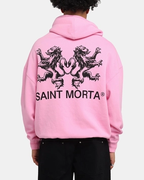 Modern Silhouette Saint Morta Lover Club Boxy Hoodie Pink