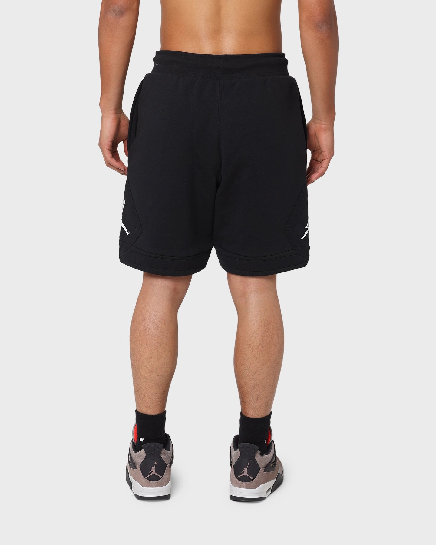 petite size Jordan Essential Fleece Diamond Shorts Black/White