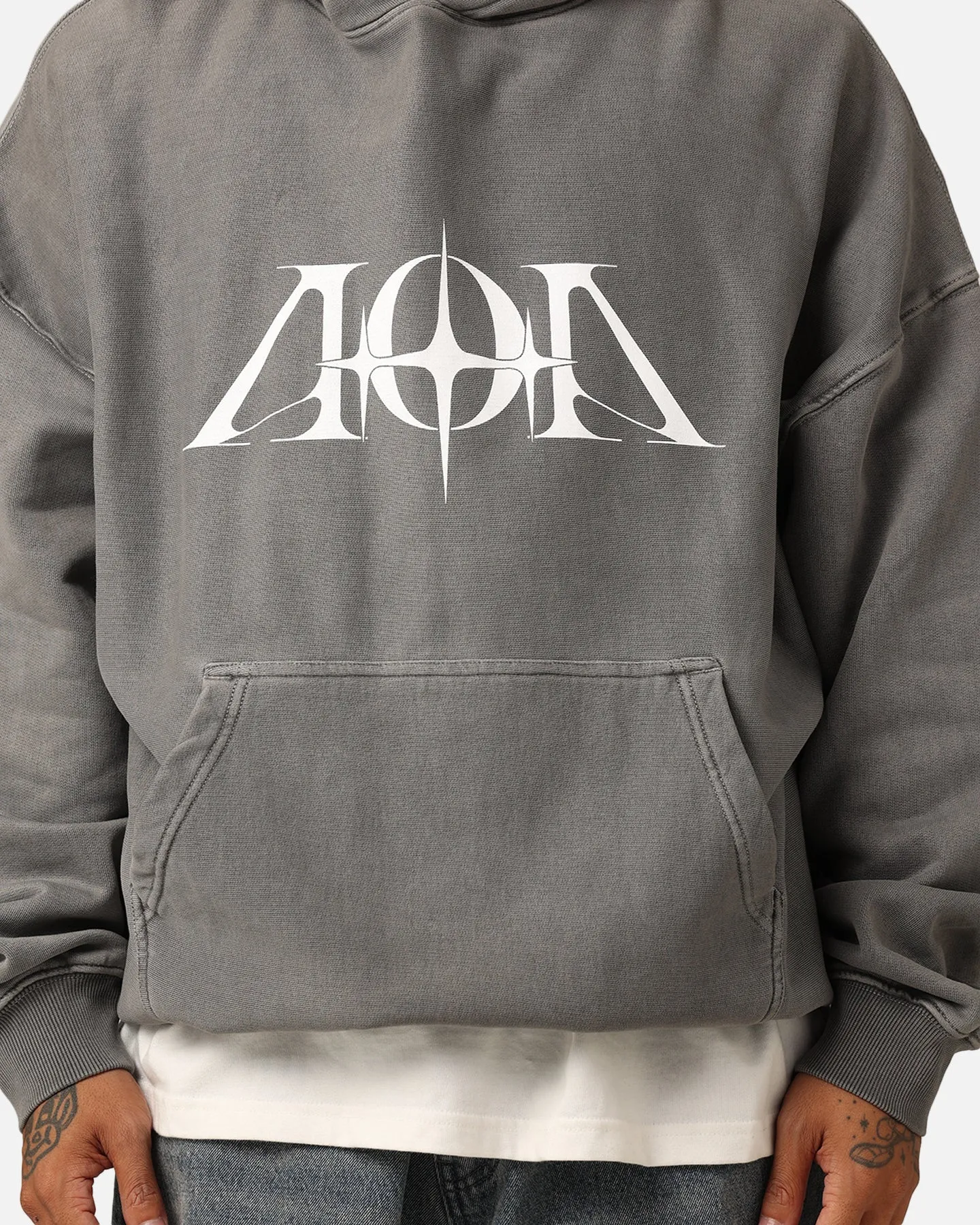 Light Insulation Suede The Anti Order AOA Premium Hoodie Washed Charcoal