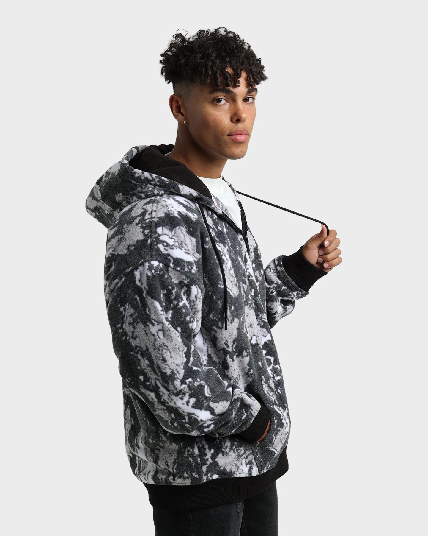 Wrinkle Resistant Material Sport Comfort Tommy Jeans Camo Half Zip Hoodie Tonal Camo Print
