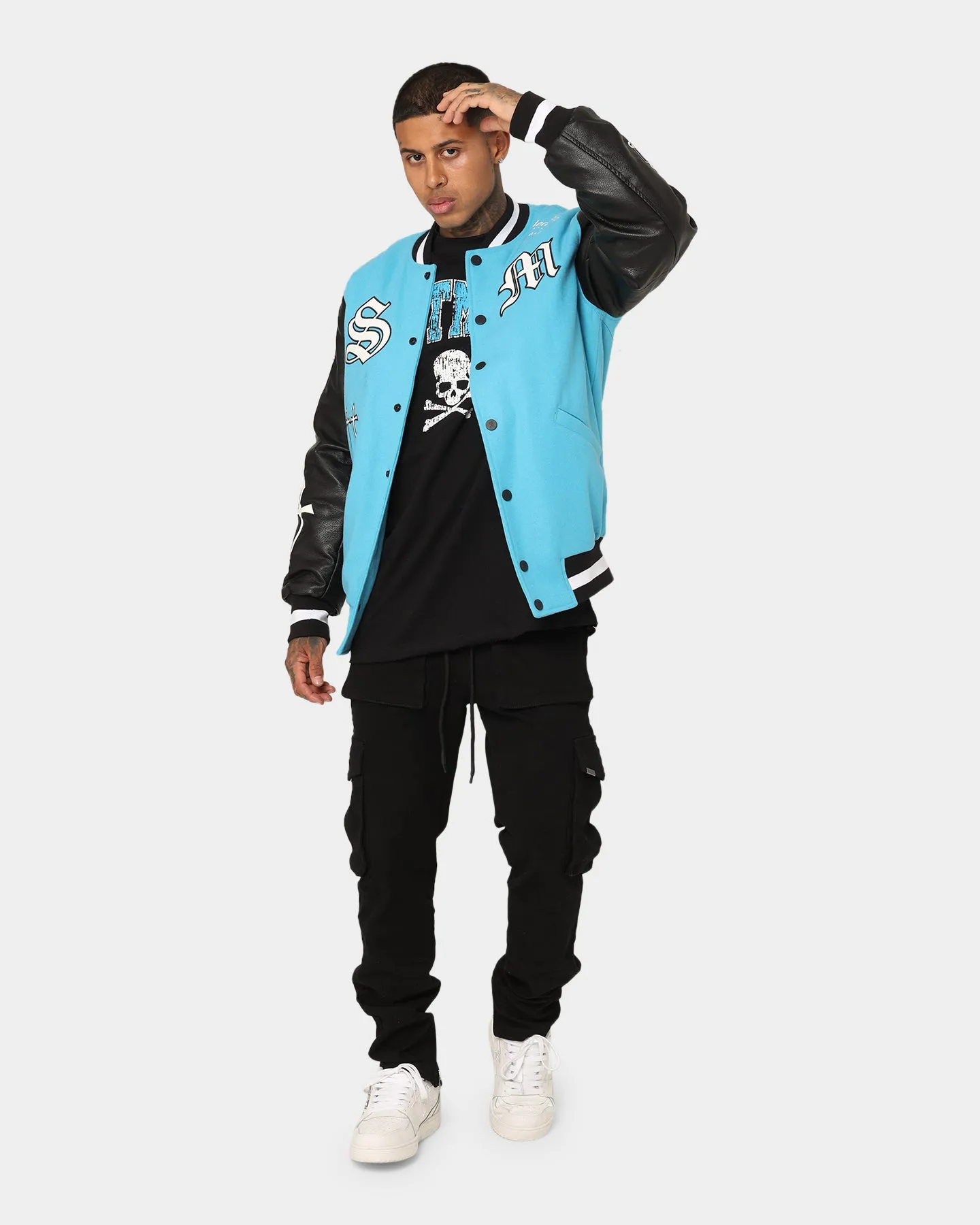 Saint Morta Graveyard Varsity Jacket Cyan Contacts Appreciate