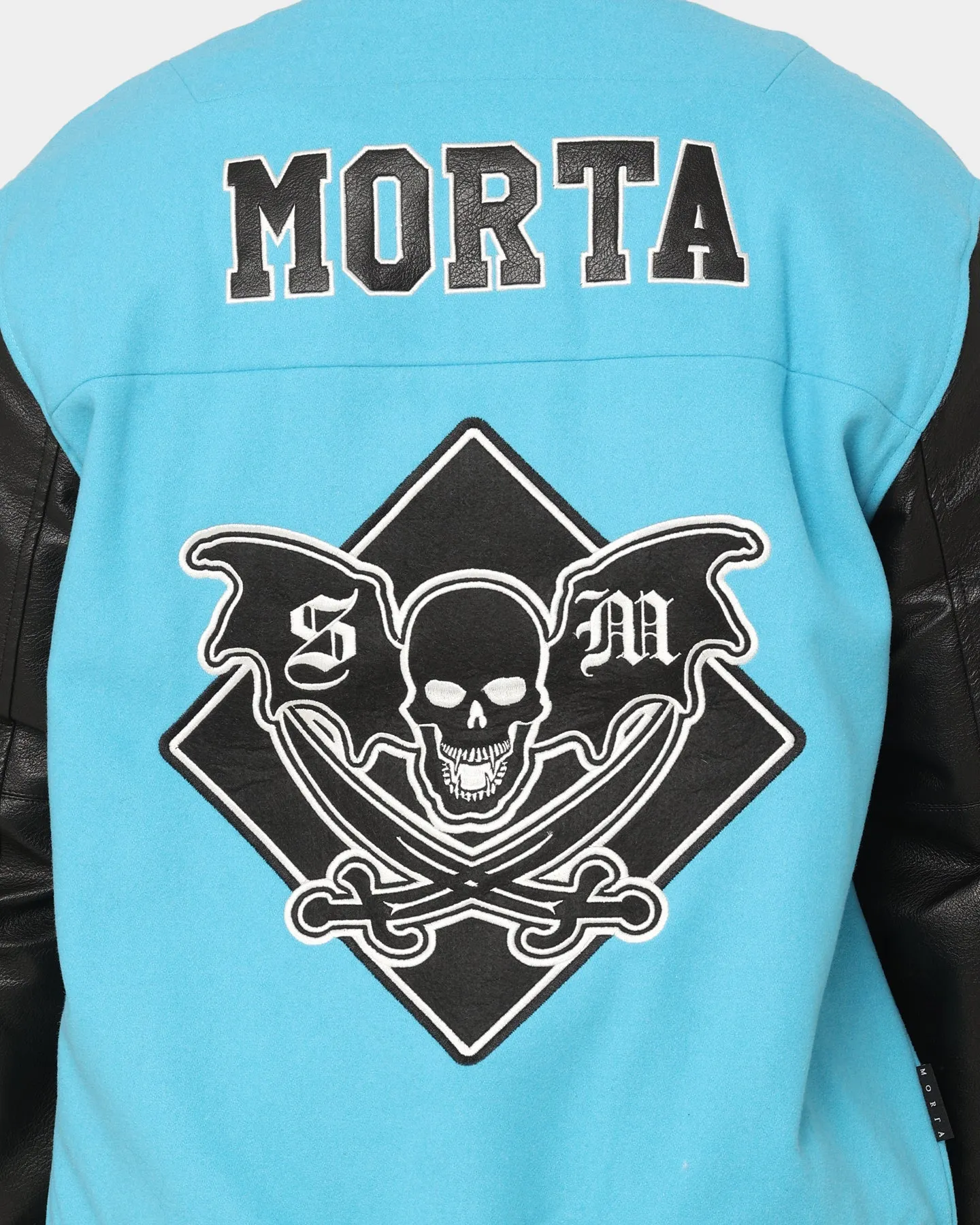 Double Layered Edges sun resistant Saint Morta Graveyard Varsity Jacket Cyan