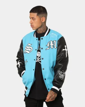 Calendar Saint Morta Graveyard Varsity Jacket Cyan