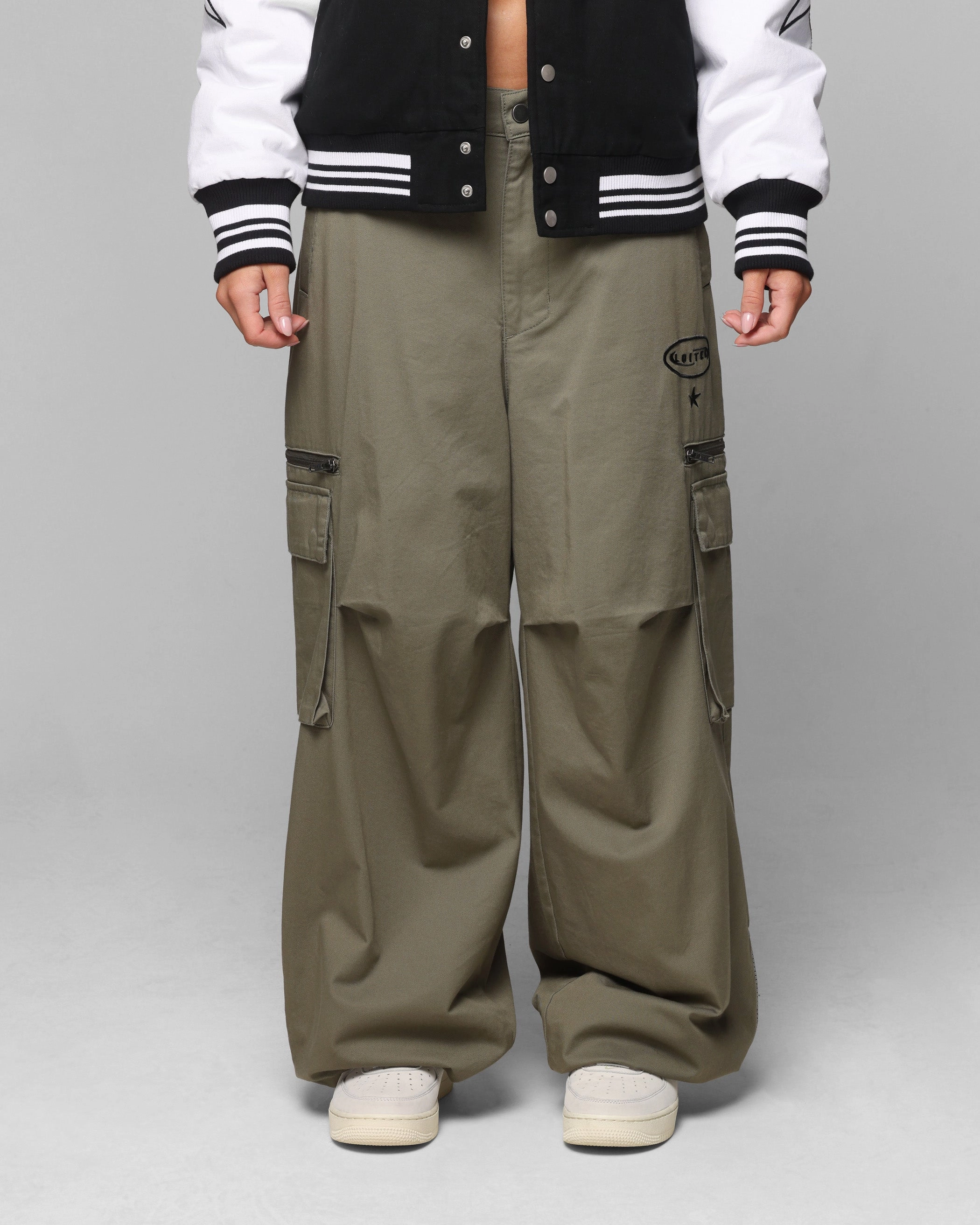 Loiter Shadow Cargo Pants Khaki Street Active Comfortable Fashion