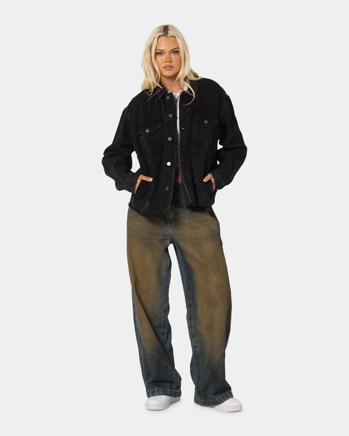 Saint Morta Daggers Cutoff Denim Jacket Vintage Black Build Everyday Comfort