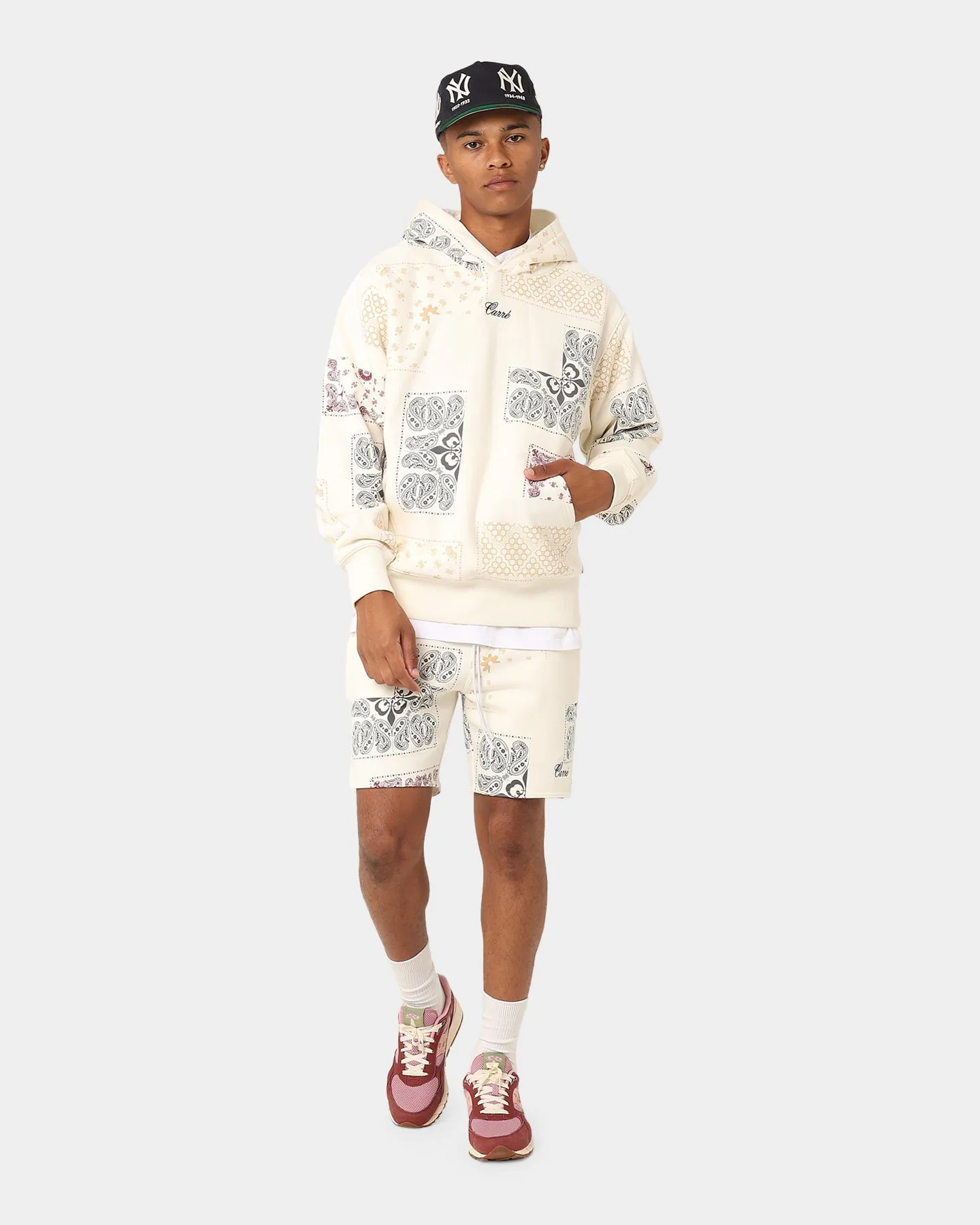 Patched suburban residents Carre Fragment Paisley Hoodie Off White