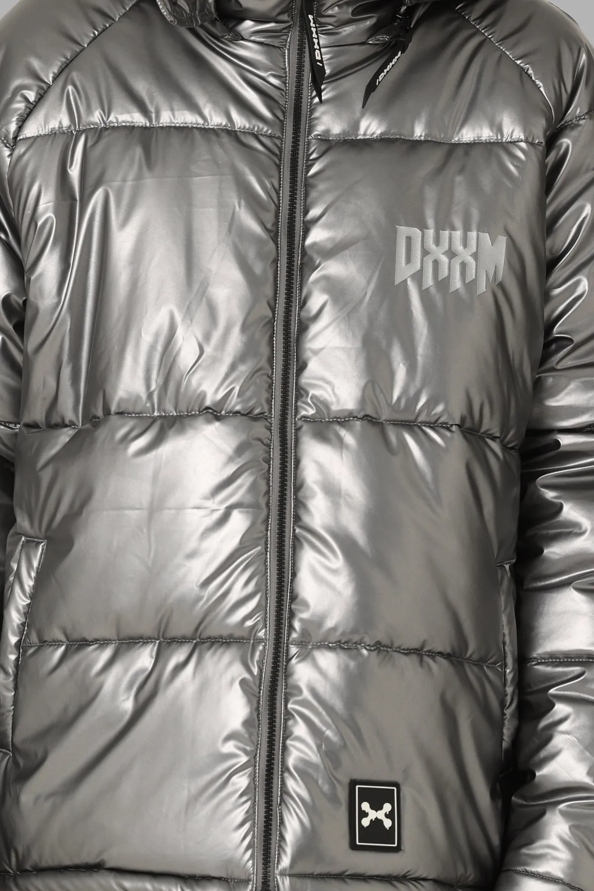 Enhance Hiking Ready DXXMLife L-6 A Chrxme Puffer Jacket Silver