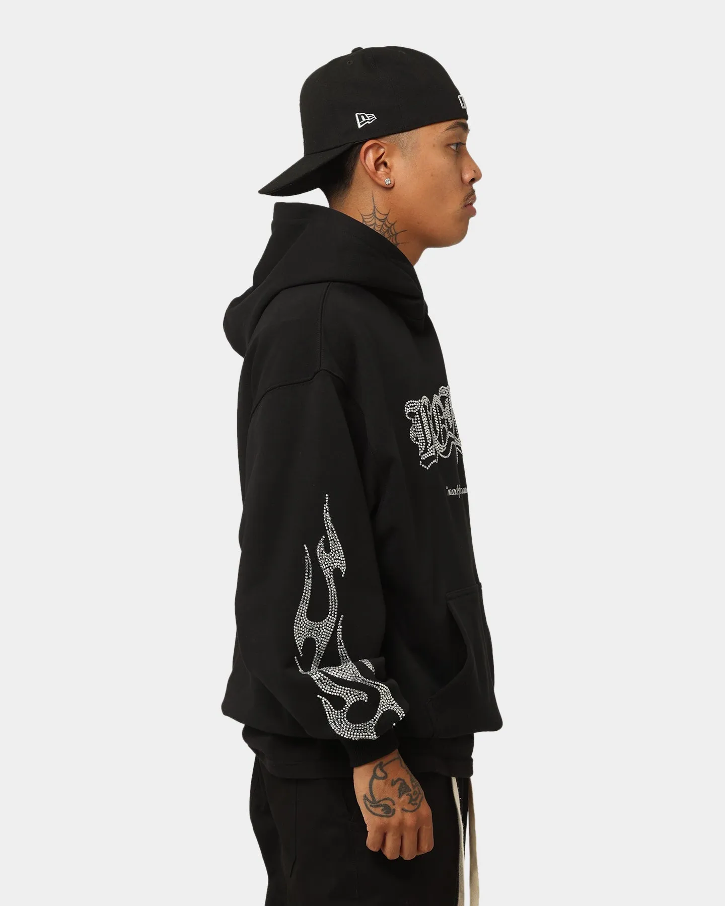 Collar Options Loiter Cosmic Rhinestone Hoodie Black