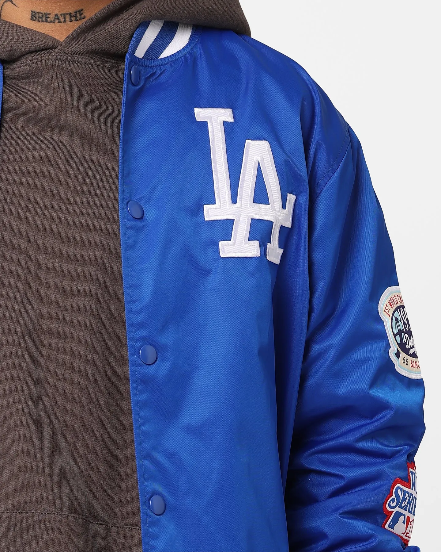 Mascara budget-friendly New Era Los Angeles Dodgers Nylon Varsity Jacket Bright Royal
