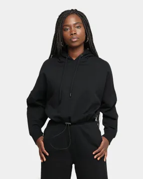 Double Stitched Seams EN ES Women's Social Grace Cropped Hoodie Black