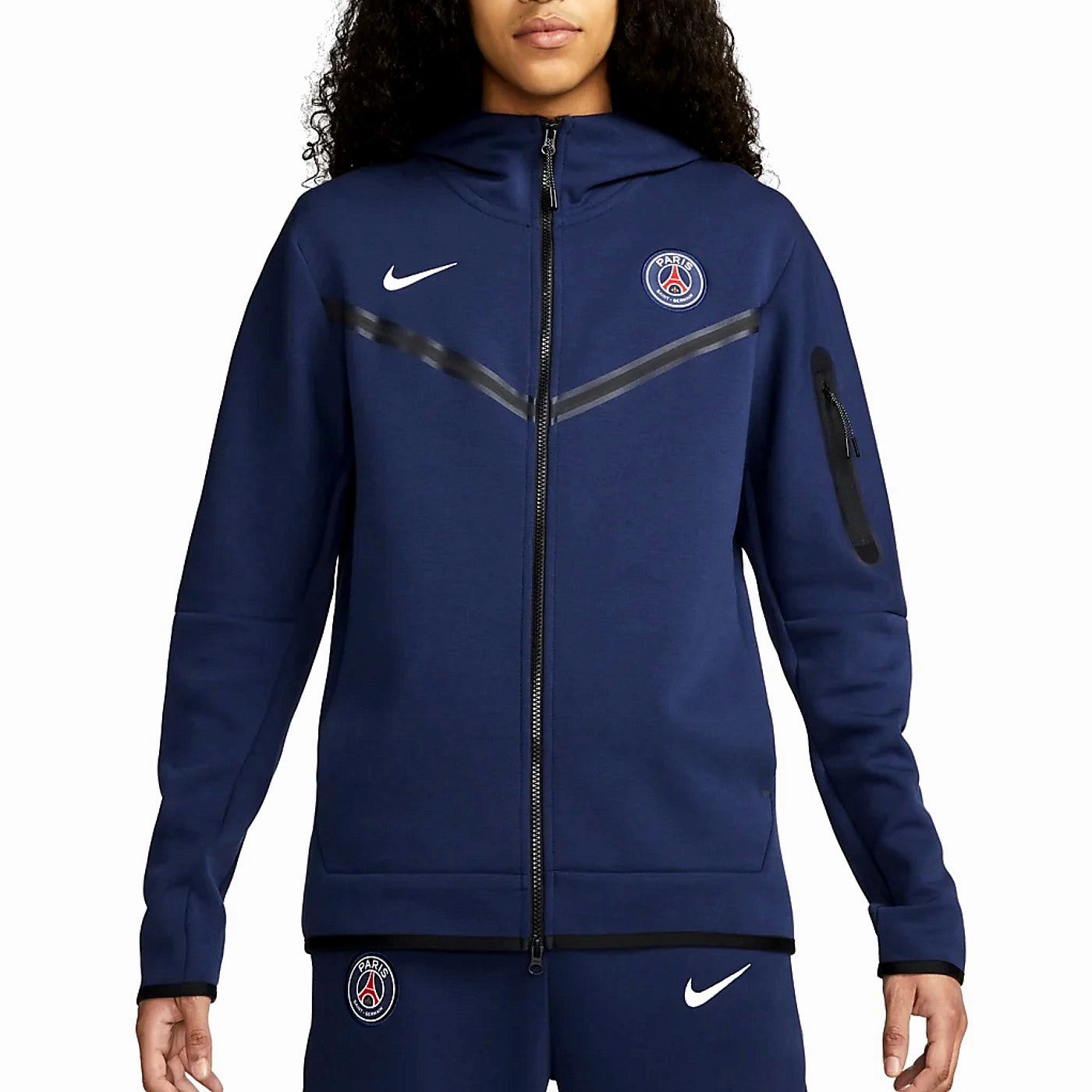 PSG Tech Fleece navy presentation Soccer tracksuit 2022/23 - Nike Compression Fit Design Reflective Safety Details