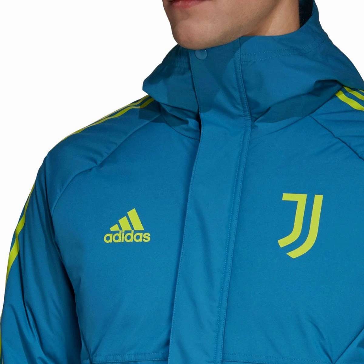 Juventus winter bench parka jacket 2022/23 water blue - Adidas stain remover