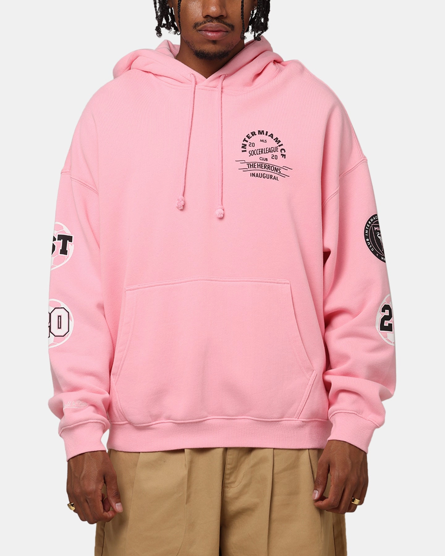 Bat like Coffee Run Mitchell & Ness Inter Miami CF Inaugural Year Hoodie Pink