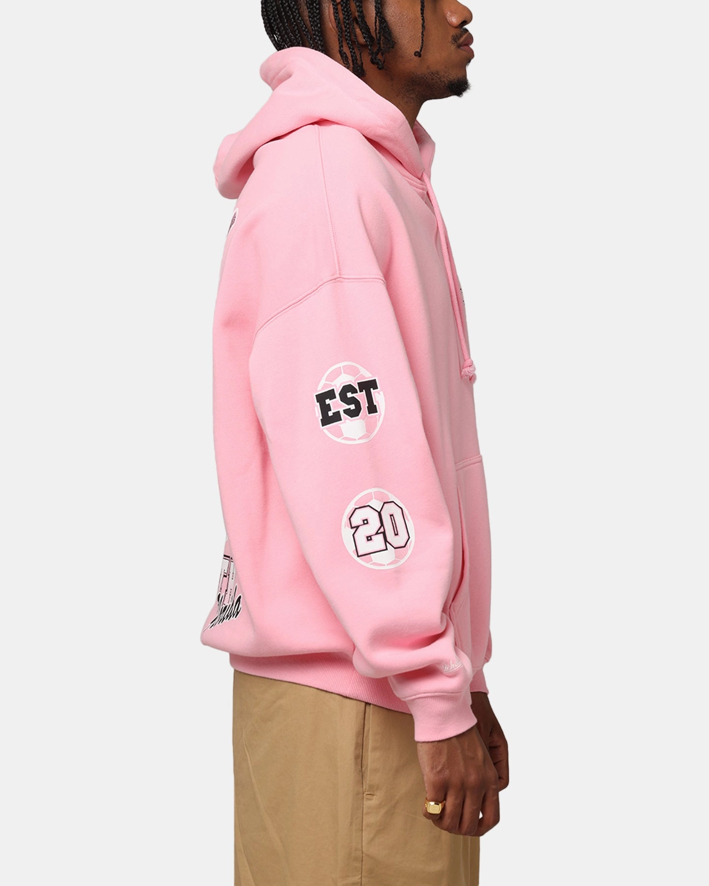 Breathable Material Jungle style Mitchell & Ness Inter Miami CF Inaugural Year Hoodie Pink