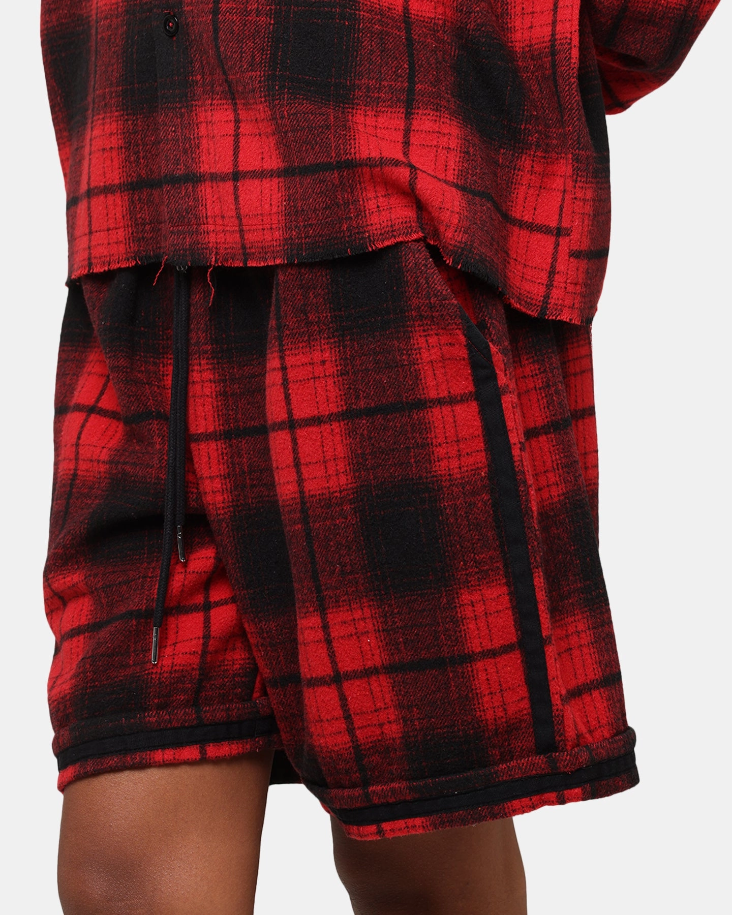 XXIII Plaid Ball Shorts Red stretchy design Pre Shrunk Cotton Blend