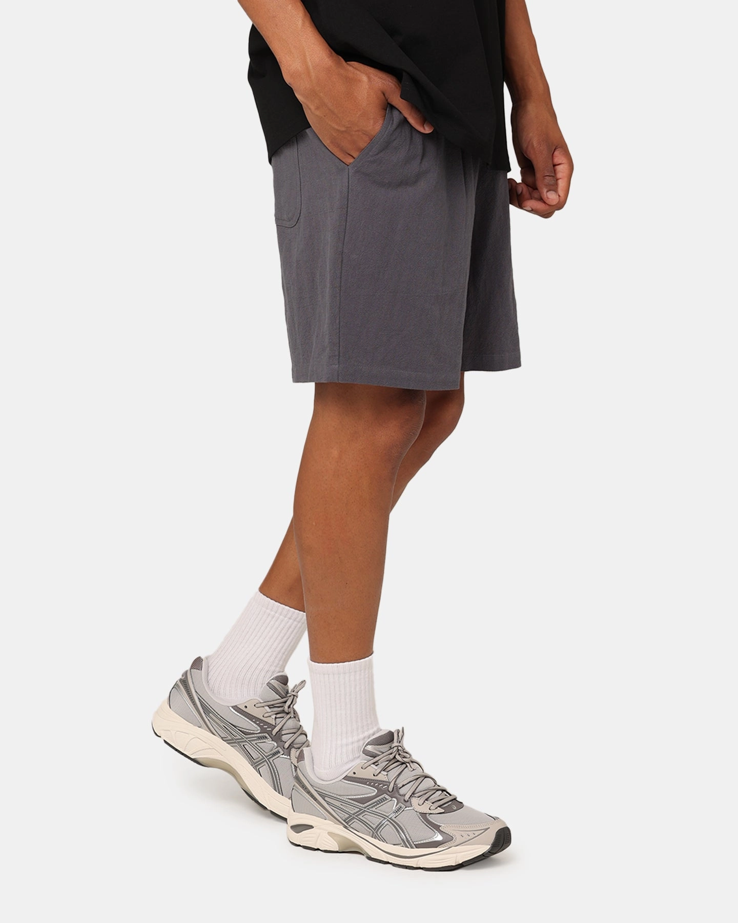 Ultra Soft Lining Carre Luxe Linen Shorts Grey