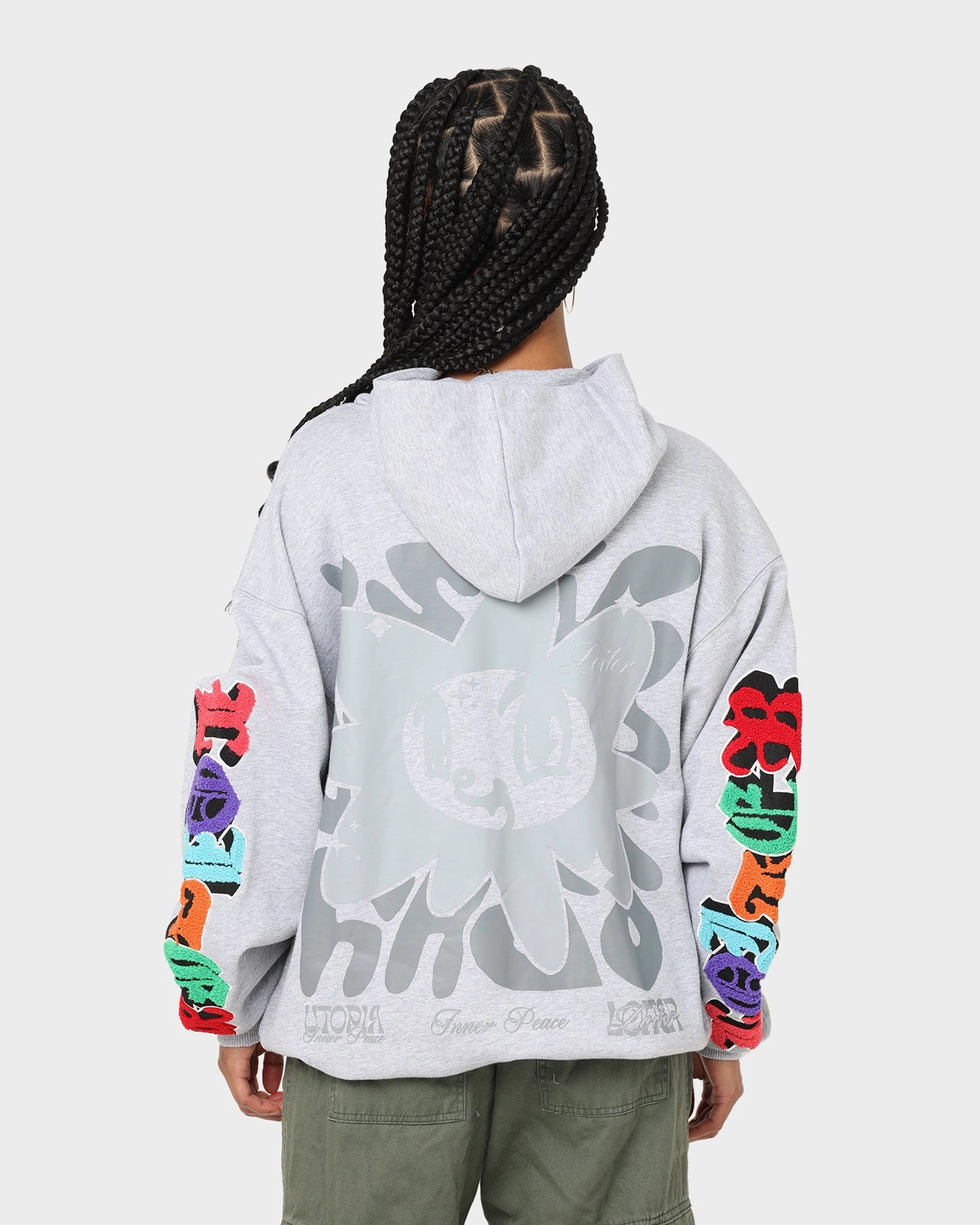 Loiter Fleur Hoodie Grey popular in Europe