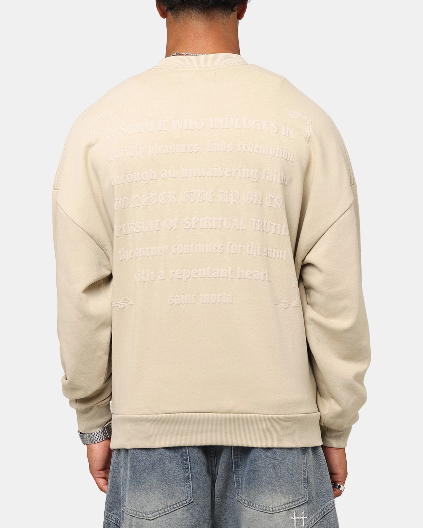 Layered Fashion Saint Morta Repentant Heart Crewneck Stone