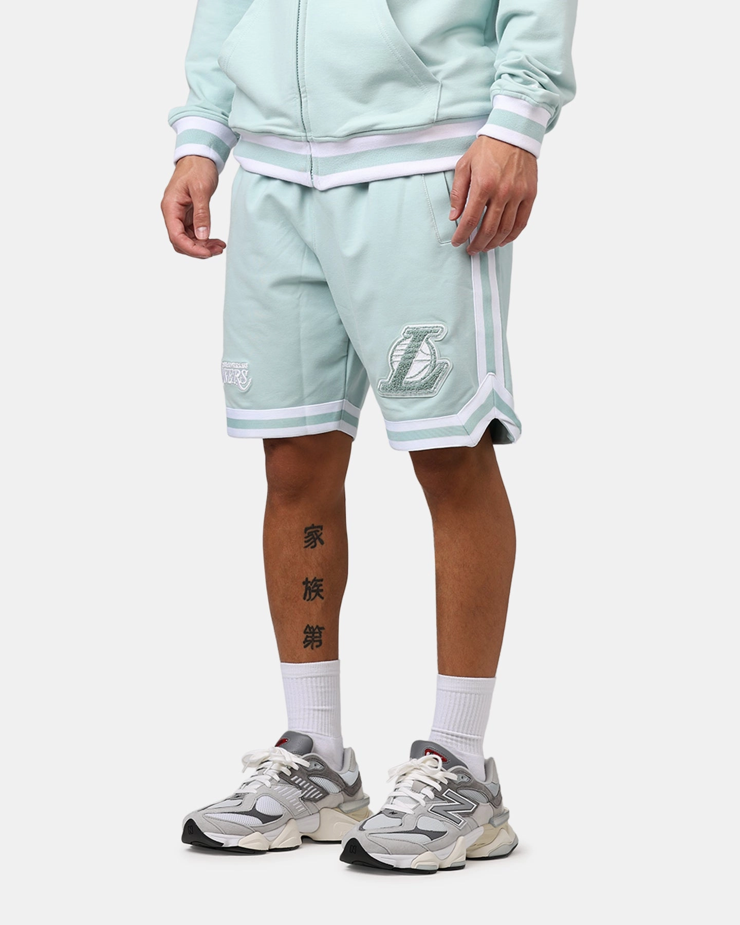 New Era Los Angeles Lakers 'Logo Select Mint' Shorts Mint/White Roll Resistant Waist Dynamic Tension Control