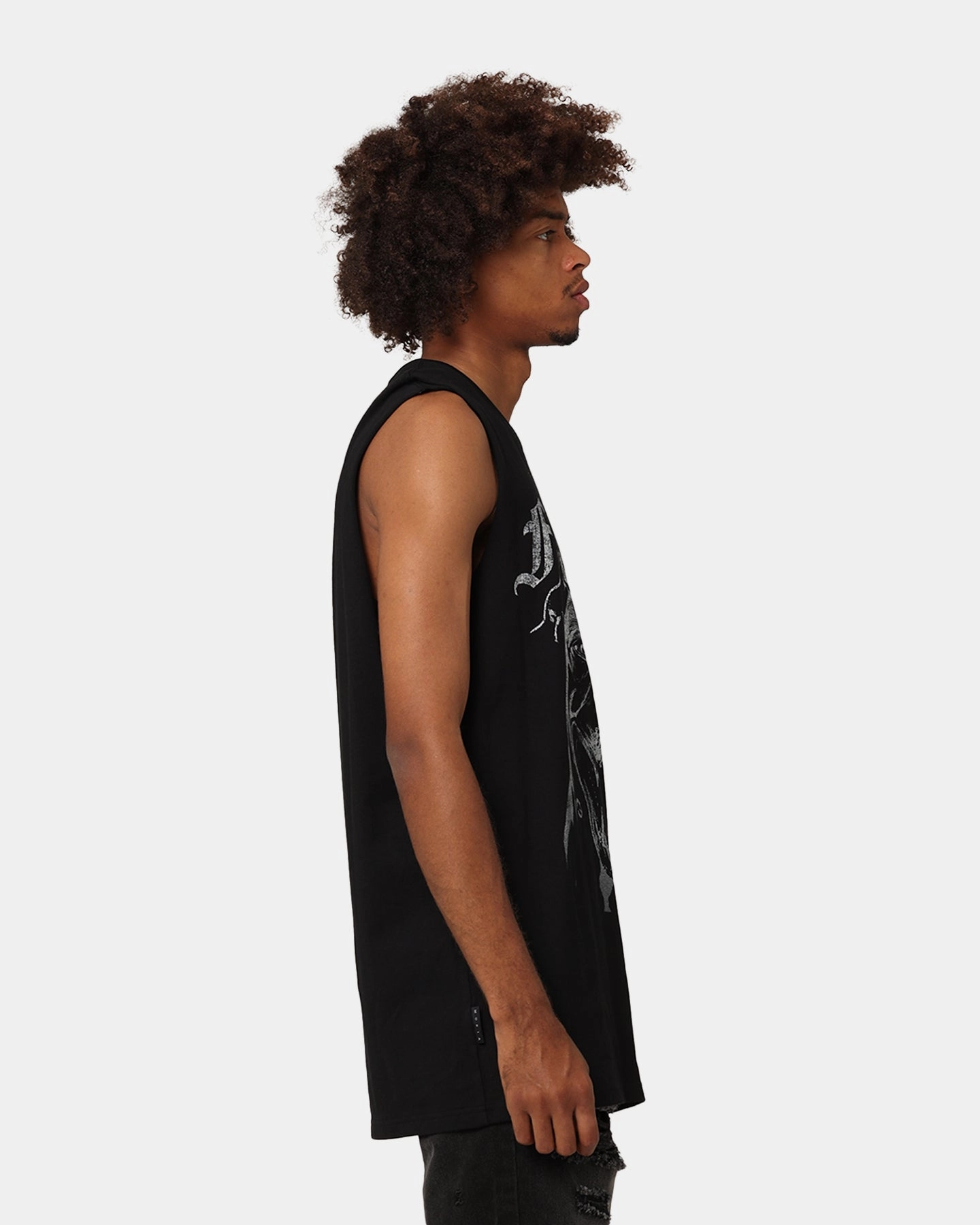 windproof Boat neck style Saint Morta Fear Muscle T-Shirt Black/White