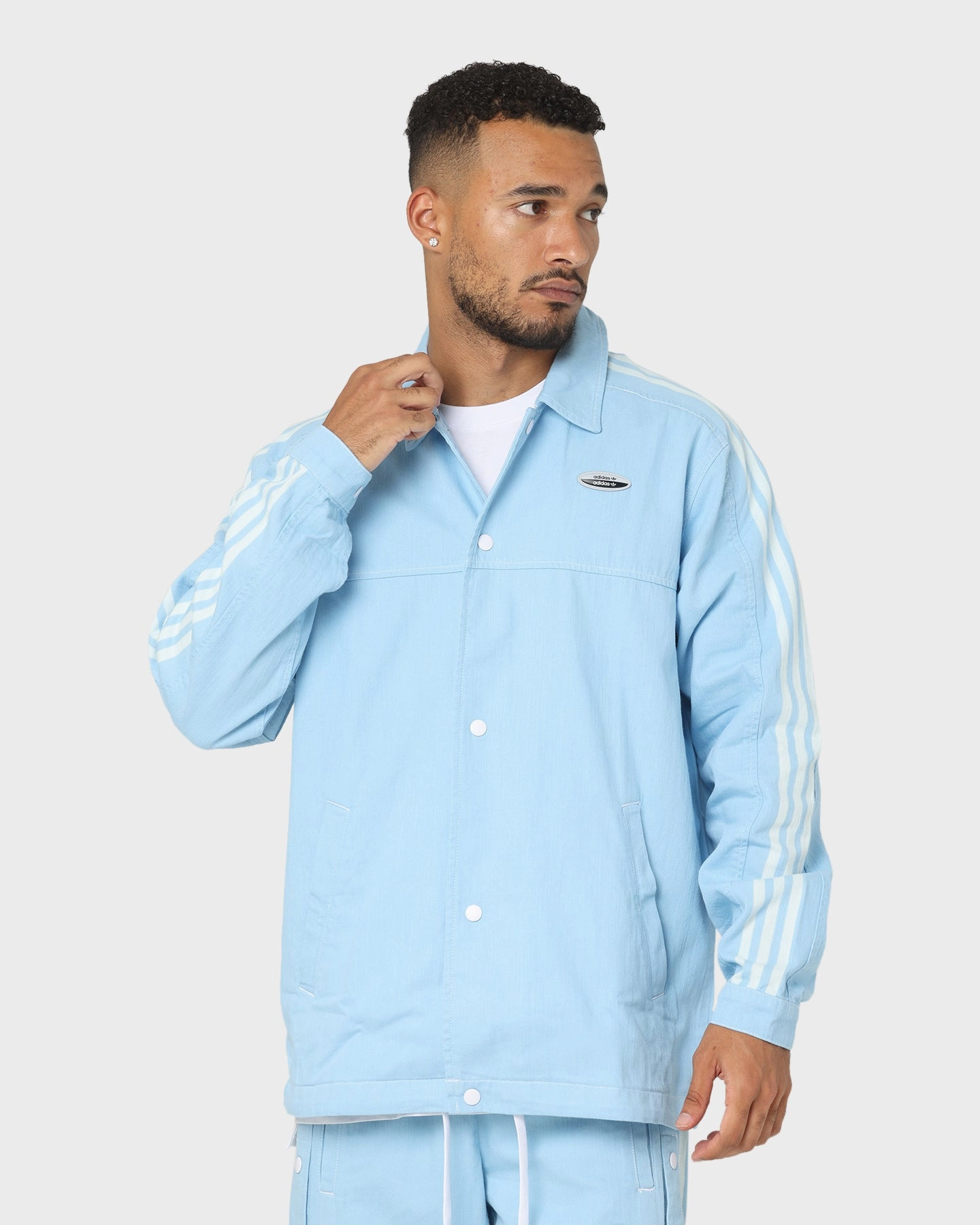 Hike Adidas Denim Jacket Clear Blue