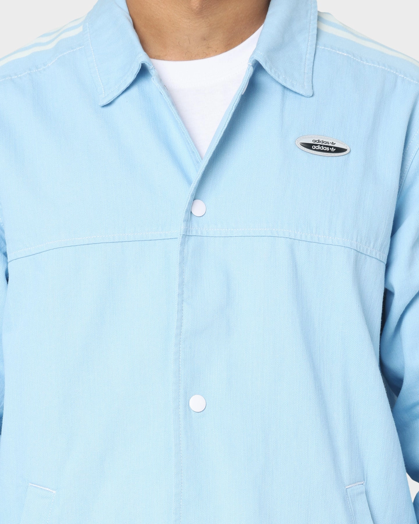 Adidas Denim Jacket Clear Blue Model city break