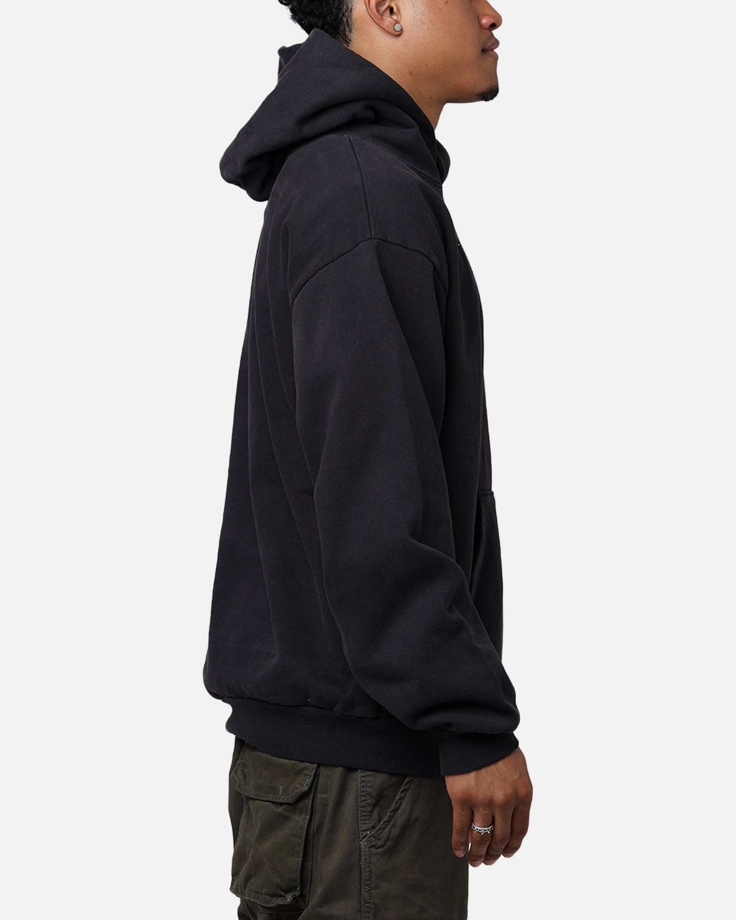 Fearlessness Plain Culture Kings CK Embroidered Hoodie Off Black