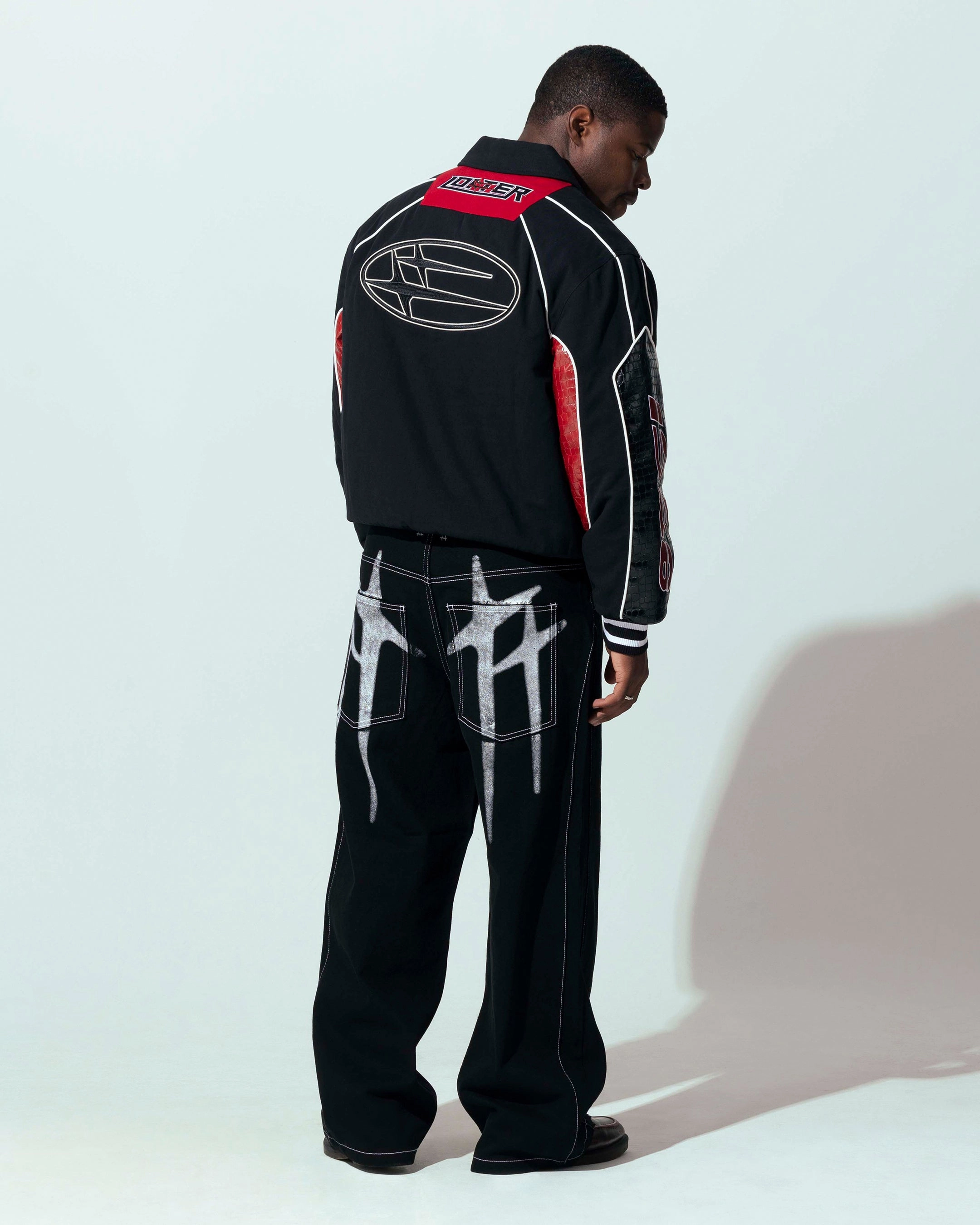 Loiter Formula Jacket Black/Red Stand Up Collar