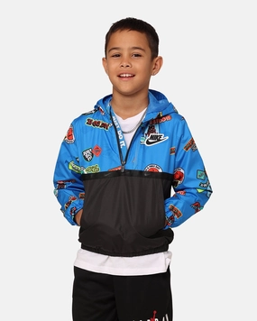 Cross Ventilation Channels Non Bulky Design Nike Kids' Half-Zip Print Blocked Anorak Jacket Light Photo Blue