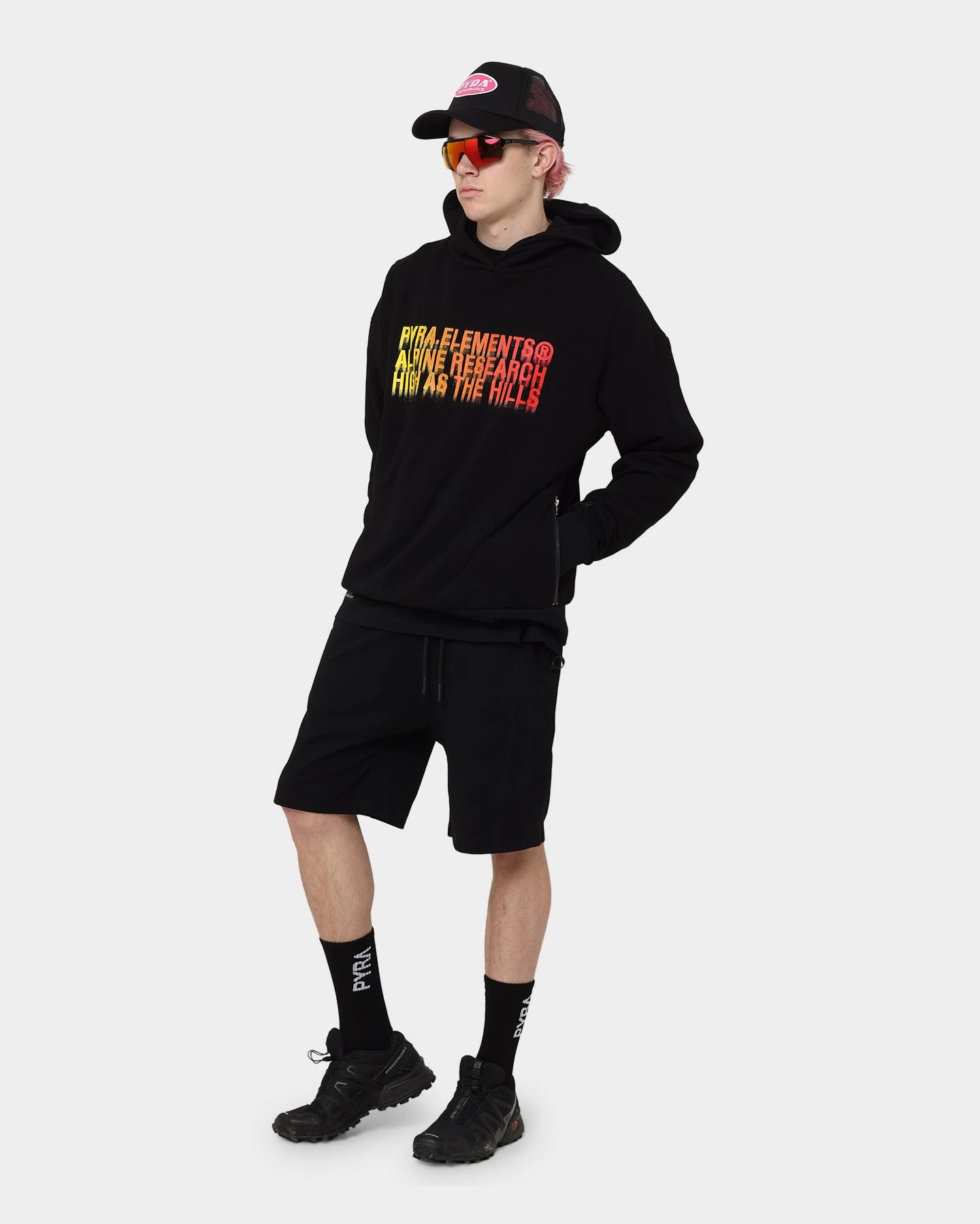PYRA High Hills Hoodie Black/Orange Reflective Detailing