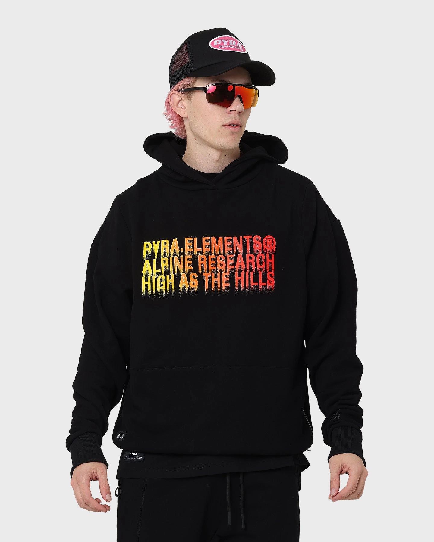 PYRA High Hills Hoodie Black/Orange color - coordinating