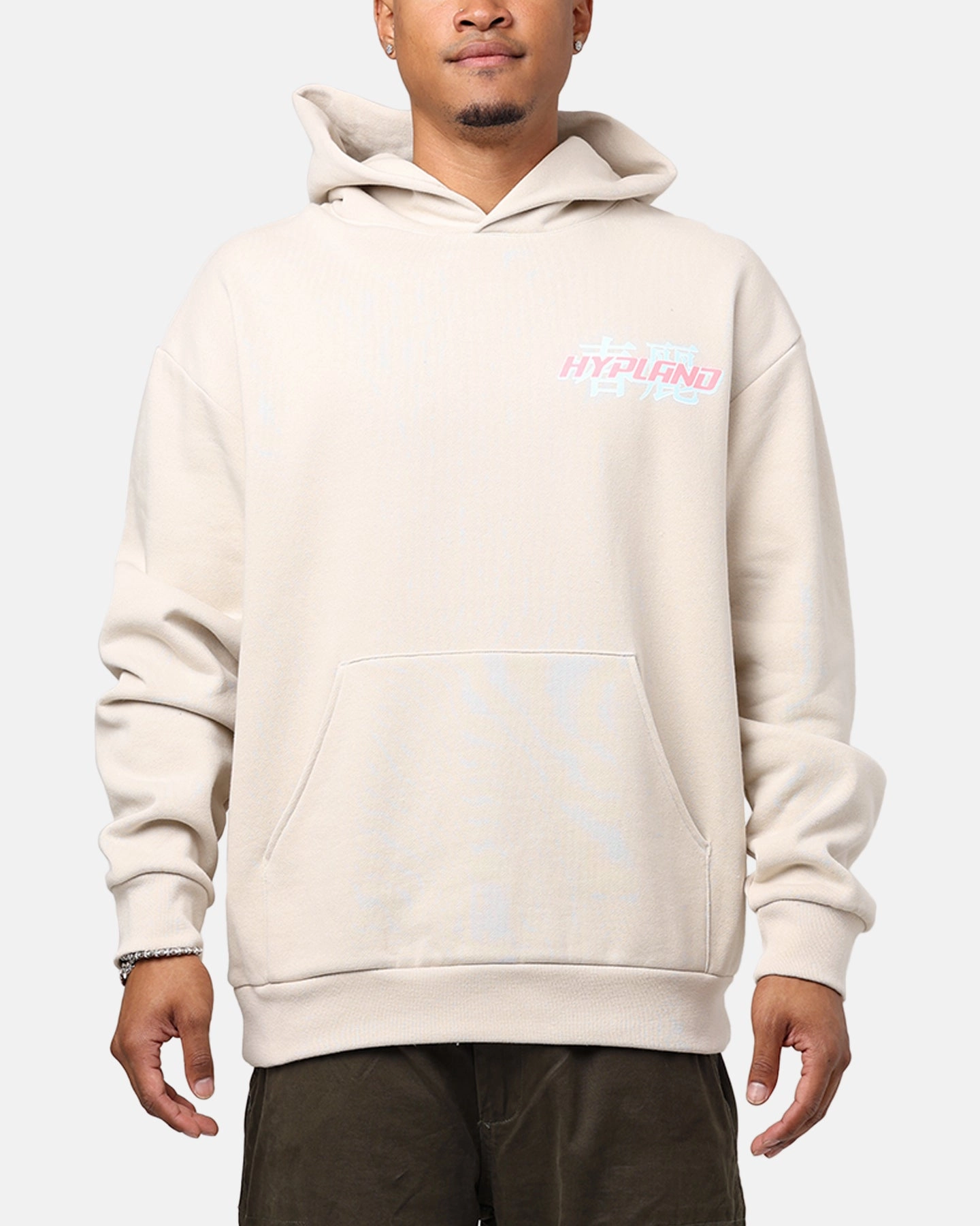 foldable hip length Hypland X Street Fighter Chun Li Hoodie Cream